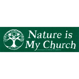 Nature is My Church Tree of Life Environmental Preservation Small Magnetic Car Bumper Sticker Magnet Decal for Lockers Fridges Magnetic Surfaces 5.5-by-1.75 Inches