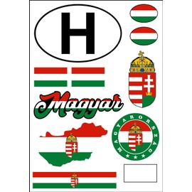 Daged Hungary sticker card, pack of 10, sticker sheet, car, motorcycle, biker flag, AK