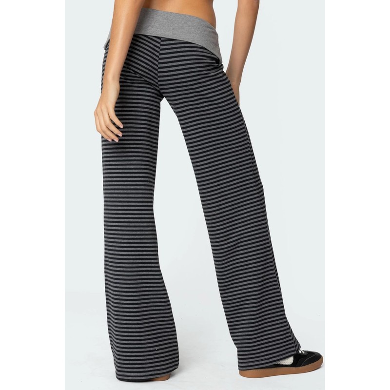 NZNDSHD Fold Over Yoga Pants for Women Low Rise Straight