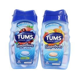 Tums Smoothies Berry Fusion and Assorted Fruit 60 Count Each