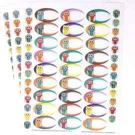 81 Cute Owl Poly Weatherproof Kitchen Freezer or Aromatherapy Bottle Lip Balm Tube Oval Labels by Rivertree Life