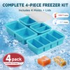 4-Pack Silicone Freezer Trays with Lid & 20 Bags -