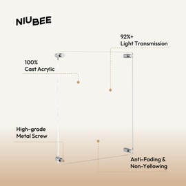 NIUBEE Clear Acrylic Wall Mount Floating Frameless Picture Frame Up to 18x24 Photo for Poster Photography Frames-Double Panel(Full Frame is 20.5x26.5 inch)