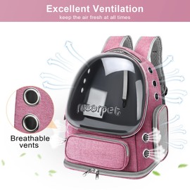 Cat Backpack Carrier, Breathable Cat Bubble Backpack Large Space Cat Carrier Backpack for Kitty Small Dog, Foldable Airline Approved Cat Backpack, Transparent Cat Travel Backpack Up to 20 lbs (Pink)