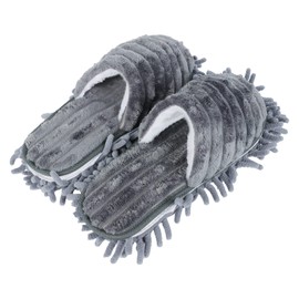 LONTG Mop Slippers, Cleaning Slippers, Washable, Fluffy Slippers, Winter, Indoor, Mop to Wear, Super Absorbent, Thick, Removable Soles, Floor Cleaning, Convenient Slippers, Striped Pattern, Room Shoes, Women's, Men's, Cold Protection, Thermal, Warm, Coup