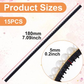 Pndeyo 10pcs Headband Teeth Strips for DIY, Non-Slip Hair Clips with Teeth, Silicone Self-Adhesive Hairbands for Women- Black