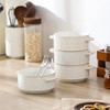 MALACASA 20 oz Ceramic Soup Bowls with Handles, Set of 4