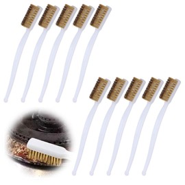Brass Brush, Small, Pack of 10, Brass Brush, Mini Wire Brush, 3D Printer Cleaning Set, Brass Brush, Small Wire Brush, Brass Brush, for Cleaning 3D Printers, Doors and Windows, Dirt, Rust
