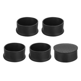 sourcing map 5Pcs Chair Leg Caps, Fit OD 63mm (2-1/2 Inch) Non-Marking PVC Chair Leg Tips Non-Slip Chair Leg Floor Protectors Round Table Covers End Caps for Furniture, Black