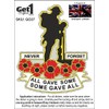 Soldier and Poppies Car Sticker - in Support of Veterans
