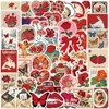 Red Aesthetic Stickers 50Pcs Valentine's Day Cool Retro Aesthetic Stickers