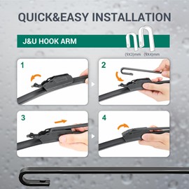 Windshield Wiper for Chrysler 300 2011-2021,24"+21"Replace Front Windshield Wiper Blades J&U-hook (2-Pack)