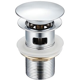 Antfly Drain Fitting Sink with Overflow, Drain Valve, Pop-Up Valve, Universal Drain Fitting for Sink and Washbasin (Silver)