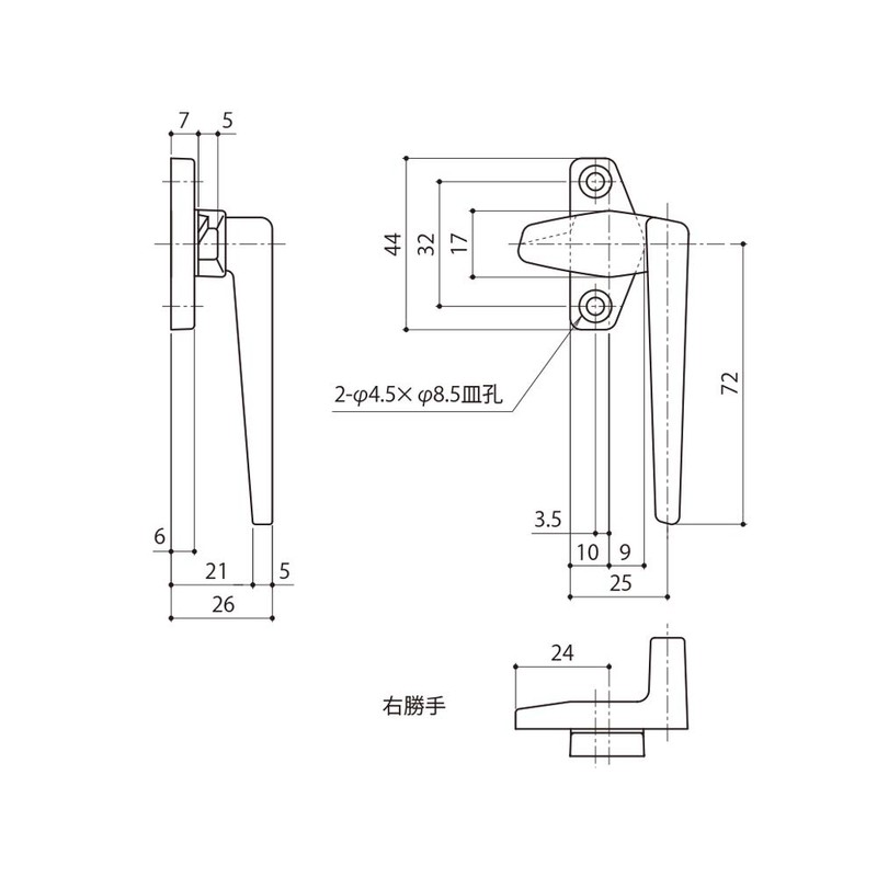 中西 Industrial Open Window kamurattihandoru L DC – 640 