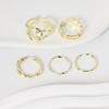 DAILI 5PCS Gold Stackable Rings Set for Women,14k Gold Plated