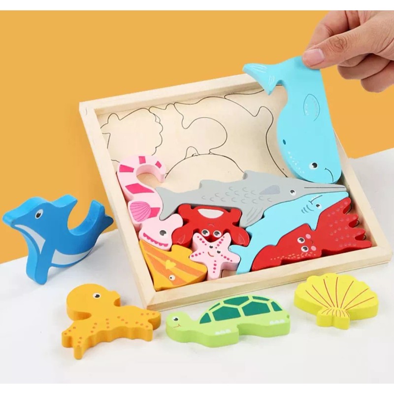 iDECOR Rompecabezas 3d Didáctico Juego Madera Infantil Preescolar