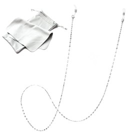 SOY'S F Glasses Chain, Mask Chain, Stainless Steel, 12 Types, Curb Chain, Design Chain, Glasses Strap That Can Be A Mask Strap, Prevents Falling and Losing of Glasses and Masks, F type (design 0.08