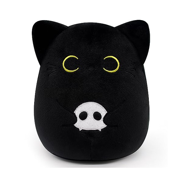 Yamepuia Black Cat Plush Toy, Halloween Plush Cat Stuffed Plush