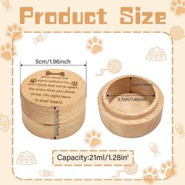 CREATCABIN Wood Mini Animal Urn Pet Hair Keepsake Box Pet Memorial Casket for Memorial Animal Retain Dogs Cats Hair Teeth Nails Ashes Fauna Funeral or Remembrance Home Decor 1.96x1.57 Inch Brown Bone