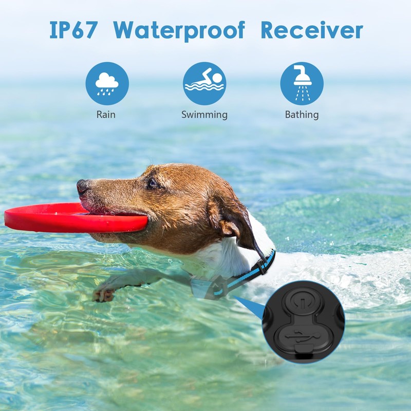 Shock Collar for Dogs, IP67 Waterproof Dog Training Collar with