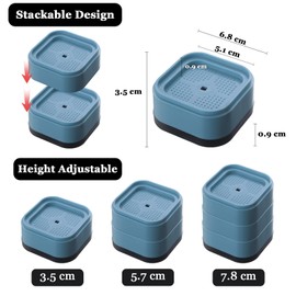 Ideal Swan Washing Machine Vibration Pads, 8PCS Non-Slip Washing Machine Feet Pads, Anti Vibration Pads for Washing Machine, Universal Shock Absorber for Washer and Dryer, Reduce Noise and Movement