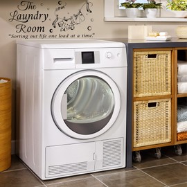 SUPERDANT Laundry Wall Decals The Laundry Room Quotes Wall Stickers Bubble Wall Decor Stickers DIY Saying Wall Art Decal Sticker Home Decoration for Laundry Room Bathroom Black(27x59cm)