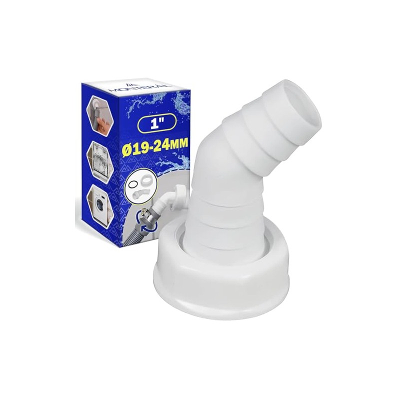 Washing Machine Drain Adaptor 45° and for Dishwasher Connection Drain