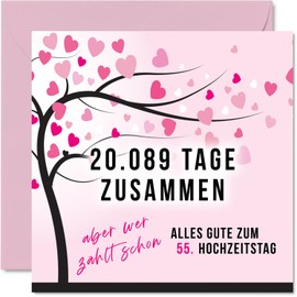 Stuff4 55th Wedding Anniversary Card Love - 20089 Days Together - 55th Anniversary Card Wedding Anniversary Gifts for My Husband My Wife 145mm Funny Greeting Cards