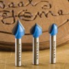 Rockler Signmaking Router Bit Set (3 Pieces) – 1/4” Shank