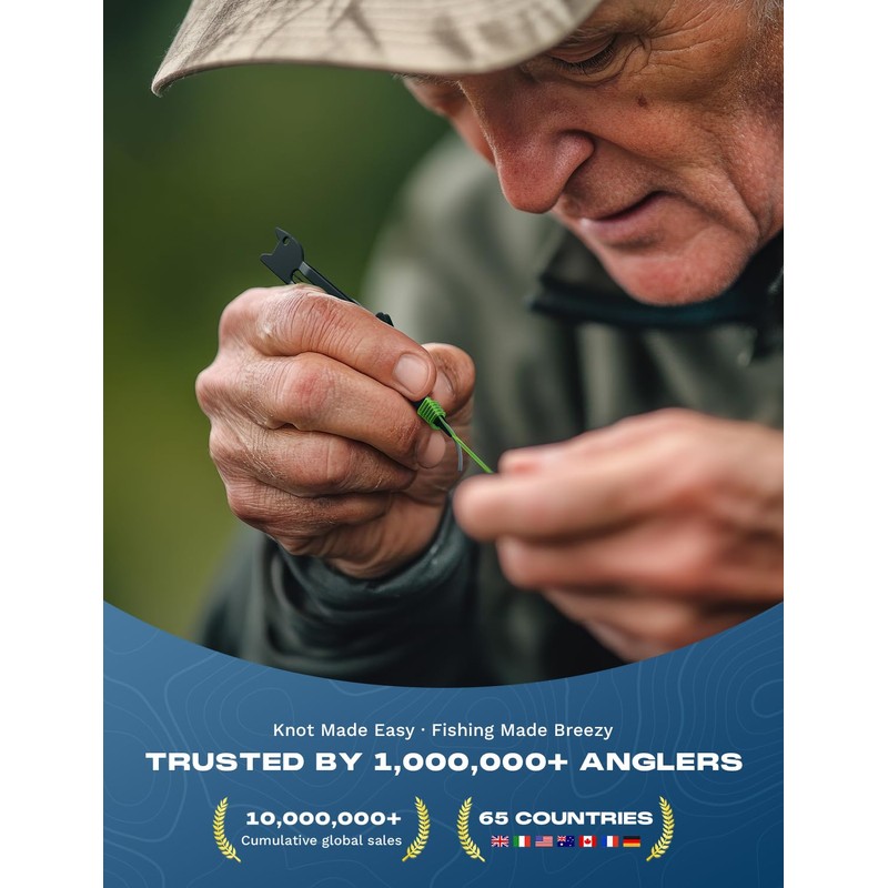 HOOK-EZE Fishing Nail Knot Tying Tool Combo|Includes Waterproof Pocket Guide,