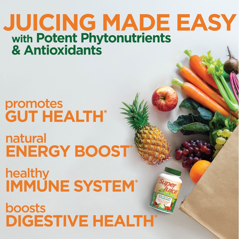 Super Juice Wholefood Supplement, Vegetable and Fruit Supplement, Phyto-Nutrient Formula,