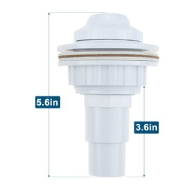 Hicello Above Ground Pool Complete Return Jet Fitting with Gasket and Adapter, 2PCS Adapter Replace Hayward SP1023 1-1/2-Inch FIP Inlet Return Fitting with Locknut and Gasket