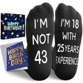 HAPPYPOP 43rd Years Old Birthday Gifts for Men - Socks for 43 Year Olds, Gift Ideas for 43 Year Old Man Woman, 43rd Birthday Gifts
