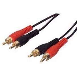 Aptii 2 x RCA/Phono Plugs to 2 X RCA/Phono Plugs GOLD 10 Mtr Audio Cable lead