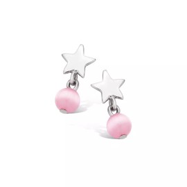 Kipling Children Sterling Silver Star Pink Ball Earring
