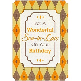 Designer Greetings Wonderful Son Argyle Border Birthday Card for Son-in-Law