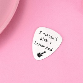 Dad Gifts for Father's Day Christmas Birthday - Stainless Steel Guitar Pick With Message, Gifts From Daughter Son (#1 Couldn't Pick A Better Dad)