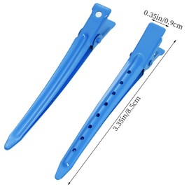 24 Packs Duck Bill Clips, Bantoye 3.35 Inches Rustproof Metal Alligator Curl Clips with Holes for Hair Styling, Hair Coloring, Dark Blue