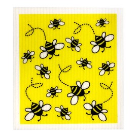 Retro Kitchen Compostable Sponge Cloth - Bees, 1 Cloth