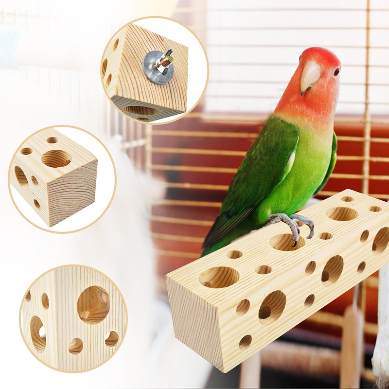 MUYG Bird Wooden Block Chewing Toy Parrot Beak Grinding Toys