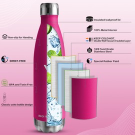 Vikaster Thermos Flask 0.75 L, Leak-Proof Thermos 750 ml, BPA-Free Reusable Thermos Flask, Stainless Steel Drinking Bottle for Camping, Yoga, Gym, Fitness, Travel, Outdoor