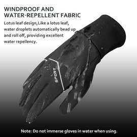 ehsbuy Cycling Gloves Men Women Winter Gloves Waterproof Warm Fleece Running Gloves Touchscreen Non-Slip Thermal Gloves