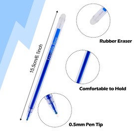 Goldge 20 pcs Erasable Pens, Rub Out Pens, Fine Point - 0.5mm, 10 Black 10 Blue Eraser Pen for Students, Kids, Adults, Office School Supplies