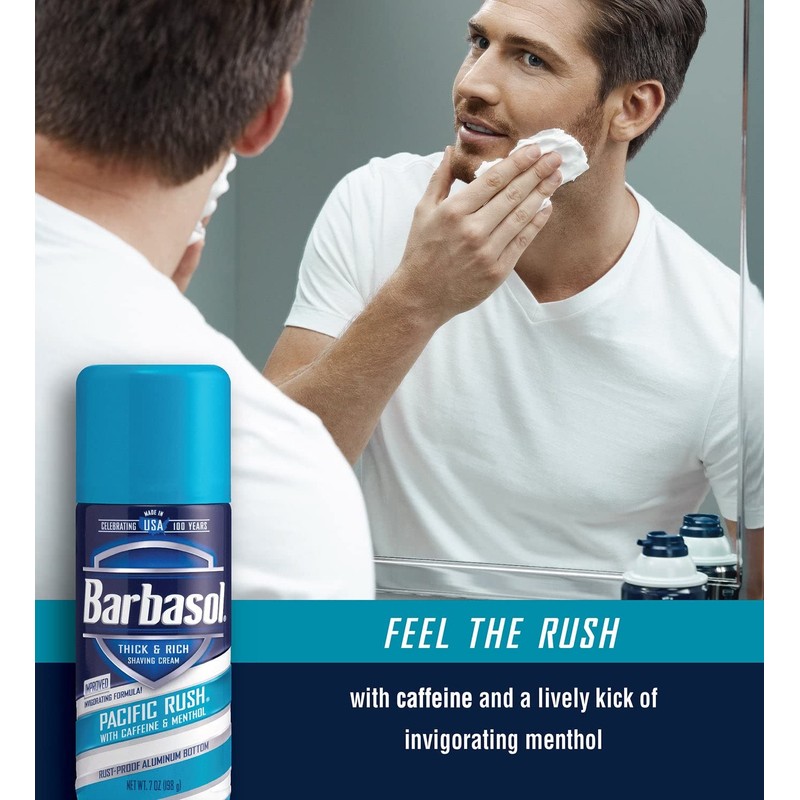 Barbasol Pacific Rush with Caffeine and Menthol Thick & Rich