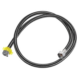sourcing map Faucet Supply Line Connector, G1/2 Female x G1/2 Female 59 Inch Long Braided 304 Stainless Steel Water Supply Hose, Black