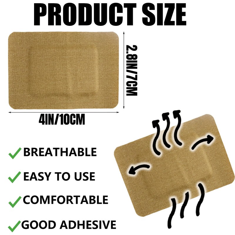 60 Pcs Large Adhesive Bandages 3 X 4 Inch Flexible