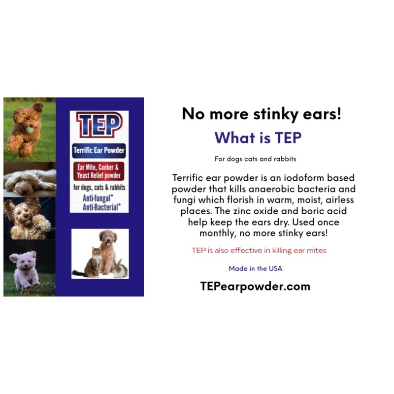 Thornit Terrific Ear Powder (TEP) For dogs, cats & rabbits