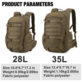 Mardingtop 28L/35L Tactical Backpacks Molle Hiking daypacks for Camping Hiking Military Traveling Motorcycle