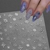 JMEOWIO 3D Nagelsticker Weihnachten Schneeflocke Nail Art Sticker Selbstklebend Nagelaufkleber