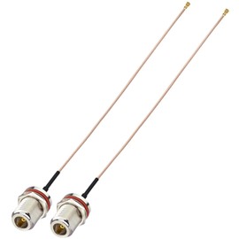 Superbat N Type Female Bulkhead Mount Pigtail Cable 30cm 12inch Low Loss RG178 Coaxial Jumper(2Pcs) for RF Applications,Base Stations,PCI WiFi Card,Wireless Router,Gateway etc